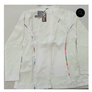 NWT Swingdish Golf Athletic Jacket multicolor piping white jacket XL Asymmetric